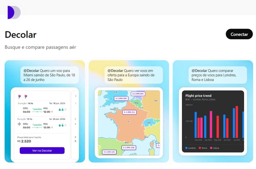 Decolar lança aplicativo inédito no ChatGPT para planejamento de viagens