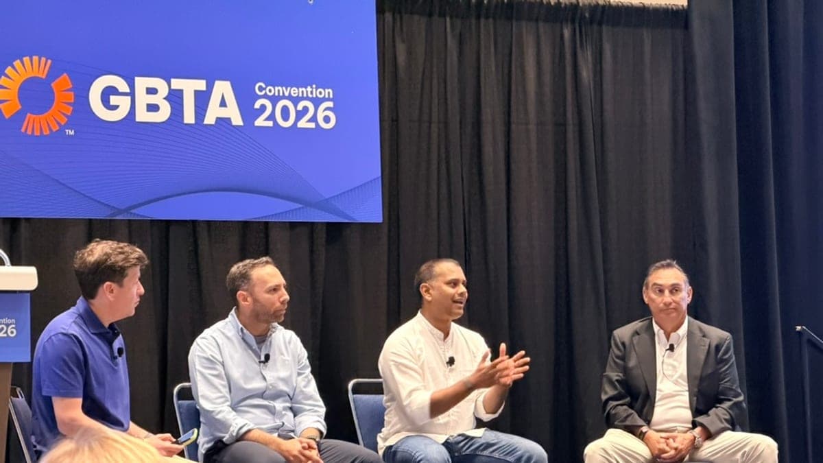 Painelistas da sessão "NDC Is Dead: Long Live King AI" na GBTA Convention 2026, em Chicago